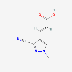molecular formula C8H7N3O2 B8265261 (E)-3-(3-Cyano-1-methyl-1H-pyrazol-4-yl)acrylic acid 