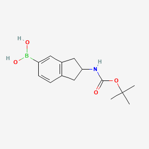 molecular formula C14H20BNO4 B8265267 (2-((tert-Butoxycarbonyl)amino)-2,3-dihydro-1H-inden-5-yl)boronic acid 