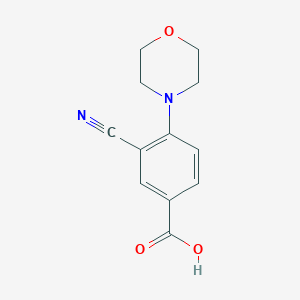molecular formula C12H12N2O3 B8265299 3-Cyano-4-morpholinobenzoic acid 