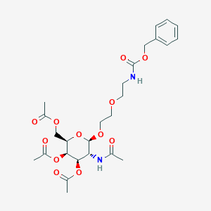 molecular formula C26H36N2O12 B8265324 (2R,3R,4R,5R,6R)-5-Acetamido-2-(acetoxymethyl)-6-(2-(2-(((benzyloxy)carbonyl)amino)ethoxy)ethoxy)tetrahydro-2H-pyran-3,4-diyl diacetate 