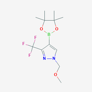 molecular formula C12H18BF3N2O3 B8265342 1-(Methoxymethyl)-4-(4,4,5,5-tetramethyl-1,3,2-dioxaborolan-2-yl)-3-(trifluoromethyl)pyrazole 