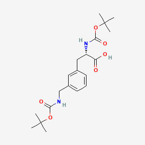 molecular formula C20H30N2O6 B8265387 N-[(1,1-Dimethylethoxy)carbonyl]-3-[[[(1,1-dimethylethoxy)carbonyl]amino]methyl]-L-phenylalanine 