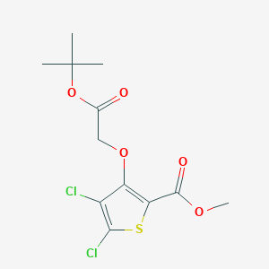 molecular formula C12H14Cl2O5S B8265396 Methyl 3-[2-(tert-butoxy)-2-oxoethoxy]-4,5-dichlorothiophene-2-carboxylate 