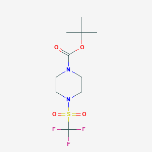 molecular formula C10H17F3N2O4S B8265430 Tert-butyl 4-(trifluoromethylsulfonyl)piperazine-1-carboxylate 