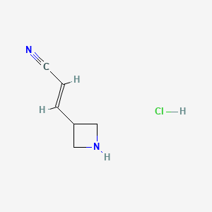 molecular formula C6H9ClN2 B8265436 (2E)-3-(Azetidin-3-YL)prop-2-enenitrile hydrochloride 