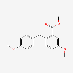 molecular formula C17H18O4 B8265450 Methyl 5-methoxy-2-(4-methoxybenzyl)benzoate 