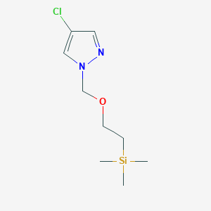 molecular formula C9H17ClN2OSi B8265490 4-Chloro-1-((2-(trimethylsilyl)ethoxy)methyl)-1H-pyrazole 