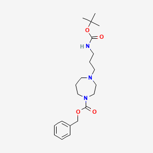 molecular formula C21H33N3O4 B8265562 Benzyl 4-(3-((tert-butoxycarbonyl)amino)propyl)-1,4-diazepane-1-carboxylate 
