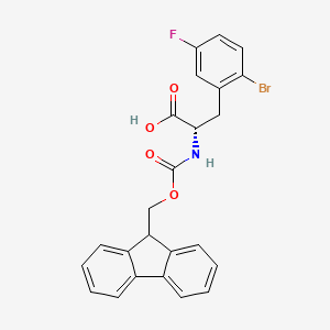 molecular formula C24H19BrFNO4 B8265593 (S)-2-((((9H-Fluoren-9-YL)methoxy)carbonyl)amino)-3-(2-bromo-5-fluorophenyl)propanoic acid 