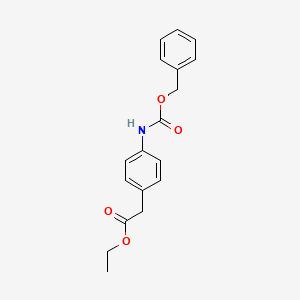 molecular formula C18H19NO4 B8265600 Ethyl (4-{[(benzyloxy)carbonyl]amino}phenyl)acetate 