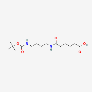 molecular formula C15H28N2O5 B8265609 6-((4-((Tert-butoxycarbonyl)amino)butyl)amino)-6-oxohexanoic acid 