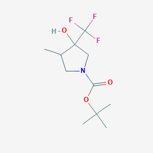 molecular formula C11H18F3NO3 B8265697 Tert-butyl 3-hydroxy-4-methyl-3-(trifluoromethyl)pyrrolidine-1-carboxylate 