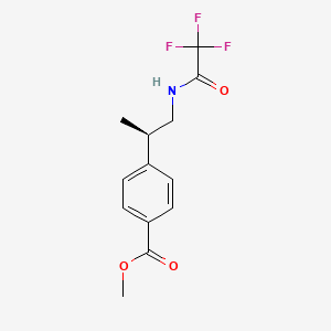 molecular formula C13H14F3NO3 B8265780 methyl 4-[(2R)-1-[(2,2,2-trifluoroacetyl)amino]propan-2-yl]benzoate 
