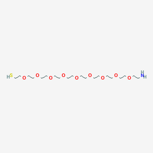 molecular formula C20H43NO9S B8266010 HS-PEG9-CH2CH2NH2.HCl 