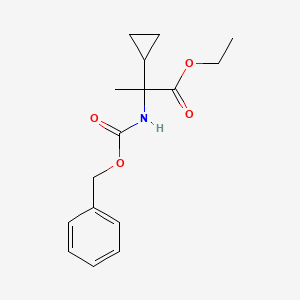 molecular formula C16H21NO4 B8266034 Ethyl 2-(((benzyloxy)carbonyl)amino)-2-cyclopropylpropanoate 