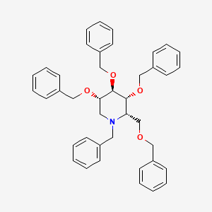molecular formula C41H43NO4 B8266108 1-Benzyl-3beta,4alpha,5beta-tris(benzyloxy)-2beta-(benzyloxymethyl)piperidine 