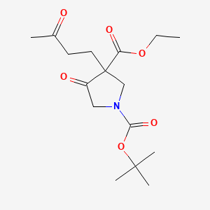molecular formula C16H25NO6 B8266139 1-Tert-butyl 3-ethyl 4-oxo-3-(3-oxobutyl)pyrrolidine-1,3-dicarboxylate 