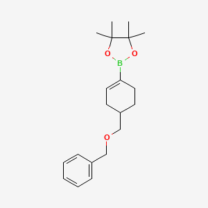 molecular formula C20H29BO3 B8266189 2-(4-((Benzyloxy)methyl)cyclohex-1-en-1-yl)-4,4,5,5-tetramethyl-1,3,2-dioxaborolane 