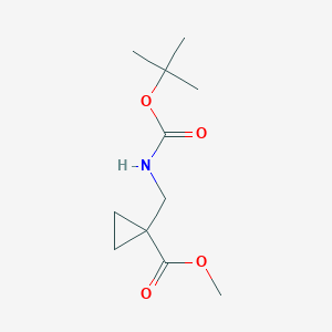 molecular formula C11H19NO4 B8266228 Methyl 1-((tert-butoxycarbonylamino)methyl)cyclopropanecarboxylate 