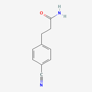 molecular formula C10H10N2O B8266270 3-(4-Cyanophenyl)propanamide 