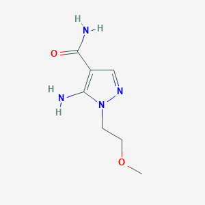 molecular formula C7H12N4O2 B8266272 5-Amino-1-(2-methoxyethyl)-1H-pyrazole-4-carboxamide 