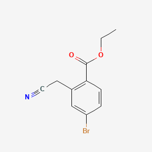 molecular formula C11H10BrNO2 B8266283 4-溴-2-(氰基甲基)苯甲酸乙酯 