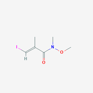 molecular formula C6H10INO2 B8266294 (E)-3-Iodo-N-methoxy-N,2-dimethylacrylamide 