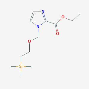 molecular formula C12H22N2O3Si B8266298 1-(2-三甲基甲硅烷基-乙氧甲基)-1H-咪唑-2-羧酸乙酯 