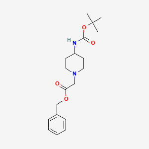 molecular formula C19H28N2O4 B8266306 Benzyl 2-(4-((tert-butoxycarbonyl)amino)piperidin-1-YL)acetate 