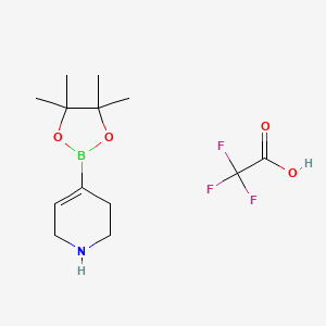molecular formula C13H21BF3NO4 B8266360 4-(4,4,5,5-Tetramethyl-1,3,2-dioxaborolan-2-yl)-1,2,3,6-tetrahydropyridine;2,2,2-trifluoroacetic acid 
