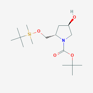 molecular formula C16H33NO4Si B8266405 (2S,4R)-tert-Butyl 2-(((tert-butyldimethylsilyl)oxy)methyl)-4-hydroxypyrrolidine-1-carboxylate 