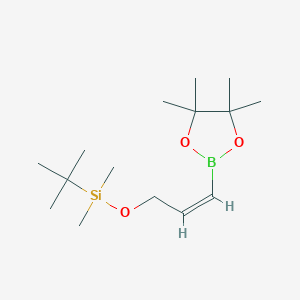 molecular formula C15H31BO3Si B8266413 2-[(Z)-3-(tert-Butyldimethylsiloxy)-1-propenyl]-4,4,5,5-tetramethyl-1,3,2-dioxaborolane 