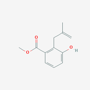 molecular formula C12H14O3 B8266451 Methyl 3-hydroxy-2-(2-methylallyl)benzoate 
