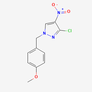 molecular formula C11H10ClN3O3 B8266495 3-Chloro-1-[(4-methoxyphenyl)methyl]-4-nitropyrazole 
