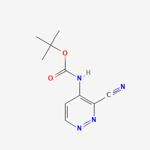 molecular formula C10H12N4O2 B8266501 Tert-butyl N-(3-cyanopyridazin-4-YL)carbamate 