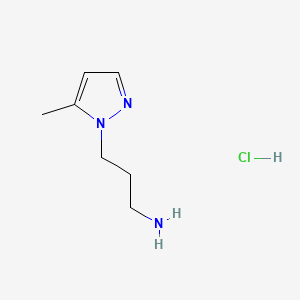 molecular formula C7H14ClN3 B8266502 3-(5-Methyl-1H-pyrazol-1-YL)propan-1-amine hydrochloride 