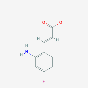 molecular formula C10H10FNO2 B8266544 (E)-Methyl 3-(2-amino-4-fluorophenyl)acrylate 