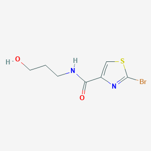 molecular formula C7H9BrN2O2S B8266554 2-bromo-N-(3-hydroxypropyl)-1,3-thiazole-4-carboxamide 