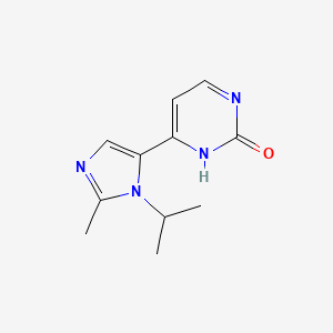 molecular formula C11H14N4O B8266592 4-(2-methyl-3-(propan-2-yl)-3H-imidazol-4-yl)pyrimidin-2-ol 