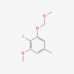 molecular formula C10H13IO3 B8266679 2-Iodo-1-methoxy-3-(methoxymethoxy)-5-methylbenzene 