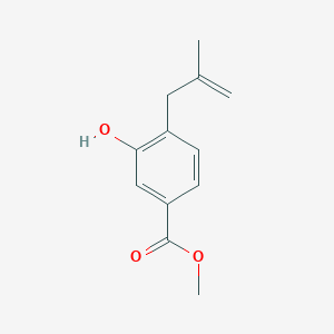 molecular formula C12H14O3 B8266683 3-Hydroxy-4-(2-methylallyl)benzoic acid methyl ester 