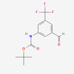 molecular formula C13H14F3NO3 B8266802 tert-butyl N-[3-formyl-5-(trifluoromethyl)phenyl]carbamate 