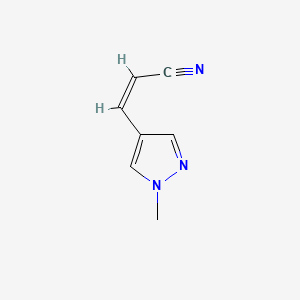 molecular formula C7H7N3 B8266858 (Z)-3-(1-methylpyrazol-4-yl)prop-2-enenitrile 