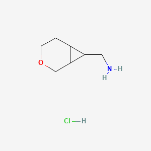 molecular formula C7H14ClNO B8266865 3-Oxabicyclo[4.1.0]heptan-7-ylmethanamine;hydrochloride 
