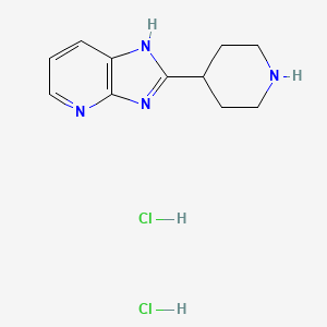 molecular formula C11H16Cl2N4 B8266872 2-piperidin-4-yl-1H-imidazo[4,5-b]pyridine;dihydrochloride 