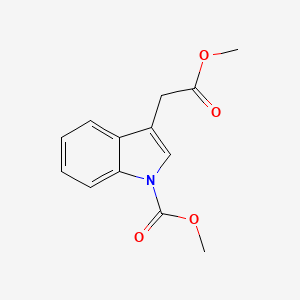 molecular formula C13H13NO4 B8266941 1H-Indole-3-acetic acid, 1-(methoxycarbonyl)-, methyl ester CAS No. 174319-54-1