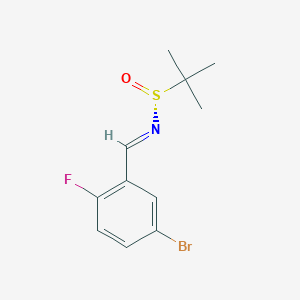 (NE,R)-N-[(5-bromo-2-fluorophenyl)methylidene]-2-methylpropane-2-sulfinamide