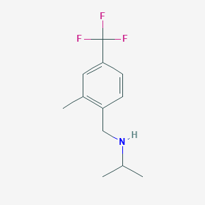 molecular formula C12H16F3N B8267156 N-(2-Methyl-4-(trifluoromethyl)benzyl)propan-2-amine 