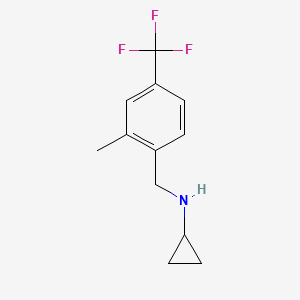 molecular formula C12H14F3N B8267162 N-(2-Methyl-4-(trifluoromethyl)benzyl)cyclopropanamine 
