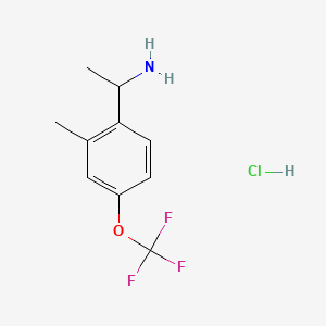molecular formula C10H13ClF3NO B8267169 1-(2-Methyl-4-(trifluoromethoxy)phenyl)ethanamine hydrochloride 
